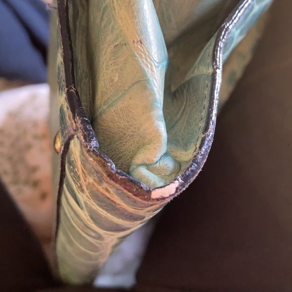 DOONEY & BOURKE Teal Leather Top Handle Bag Y2K - Picture 15 of 16